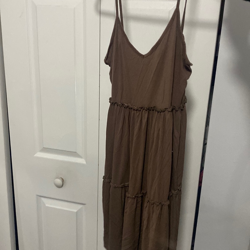 Medium length brown dress